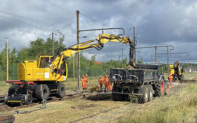 Travaux sur les voies de service à Anor (59)